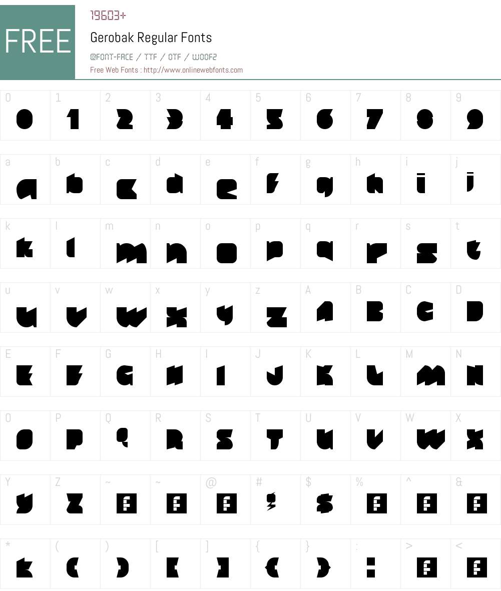 Gerobak Font Screenshots