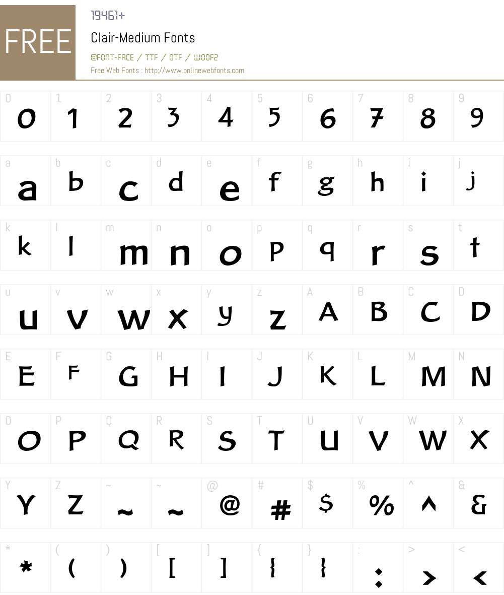 Clair Font Screenshots