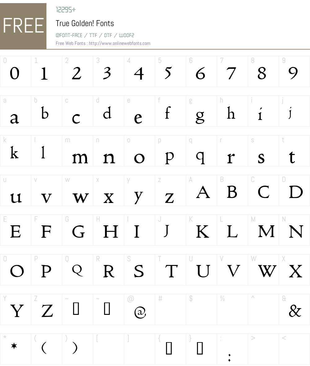 True Golden! Font Screenshots