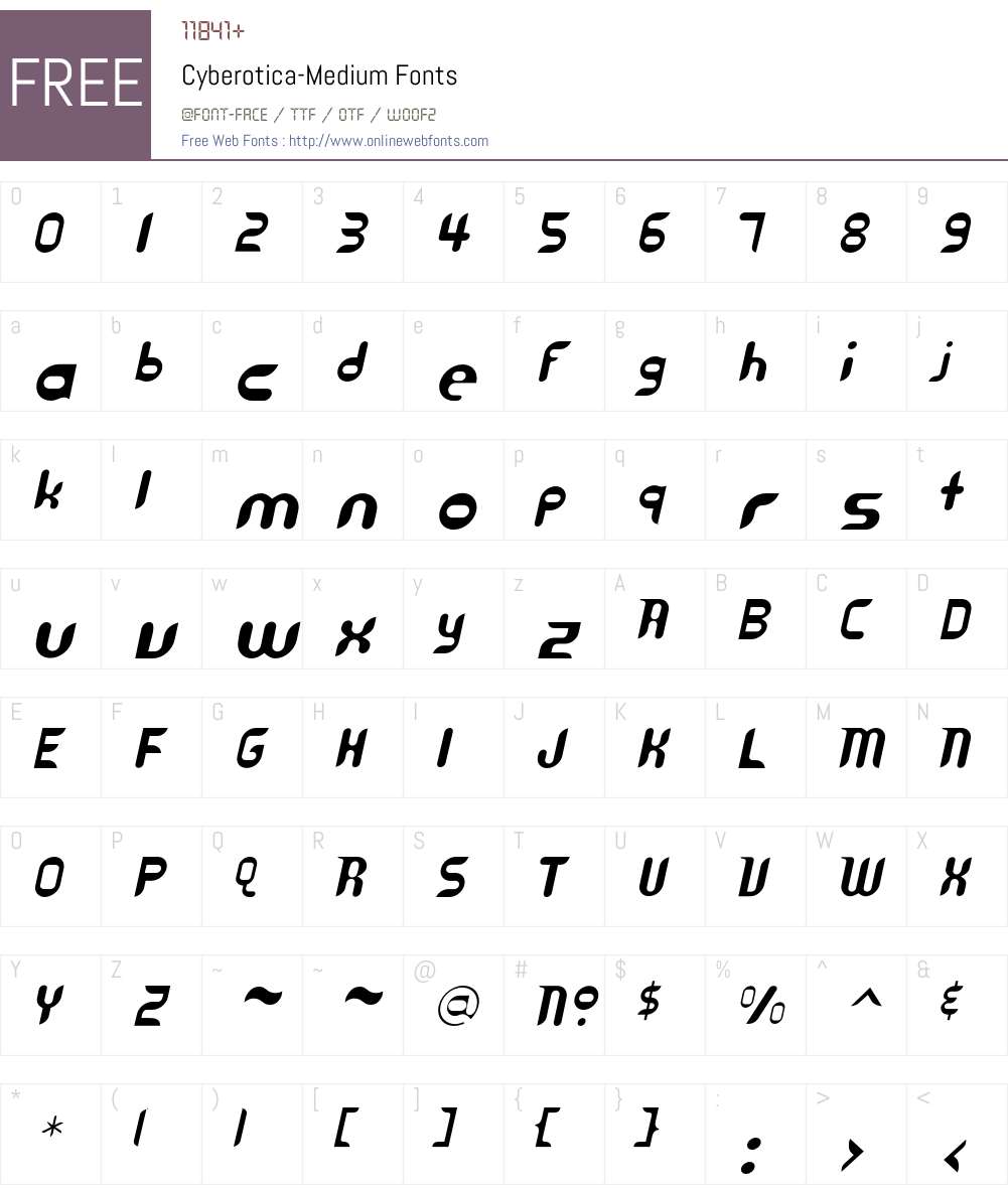 Cyberotica Font Screenshots