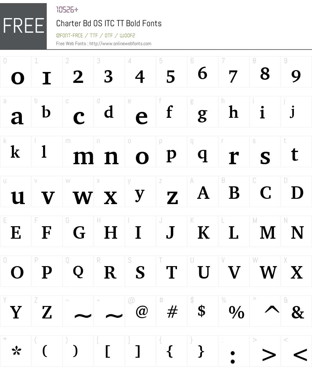 Charter Bd OS ITC TT Font Screenshots