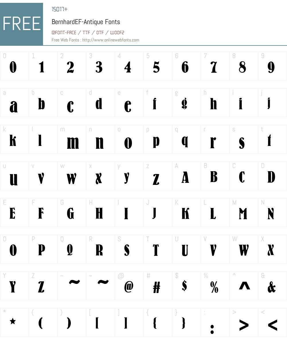 BernhardEF Font Screenshots