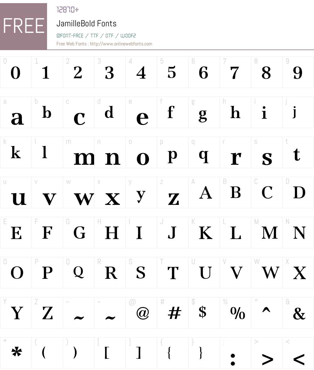 Jamille Font Screenshots