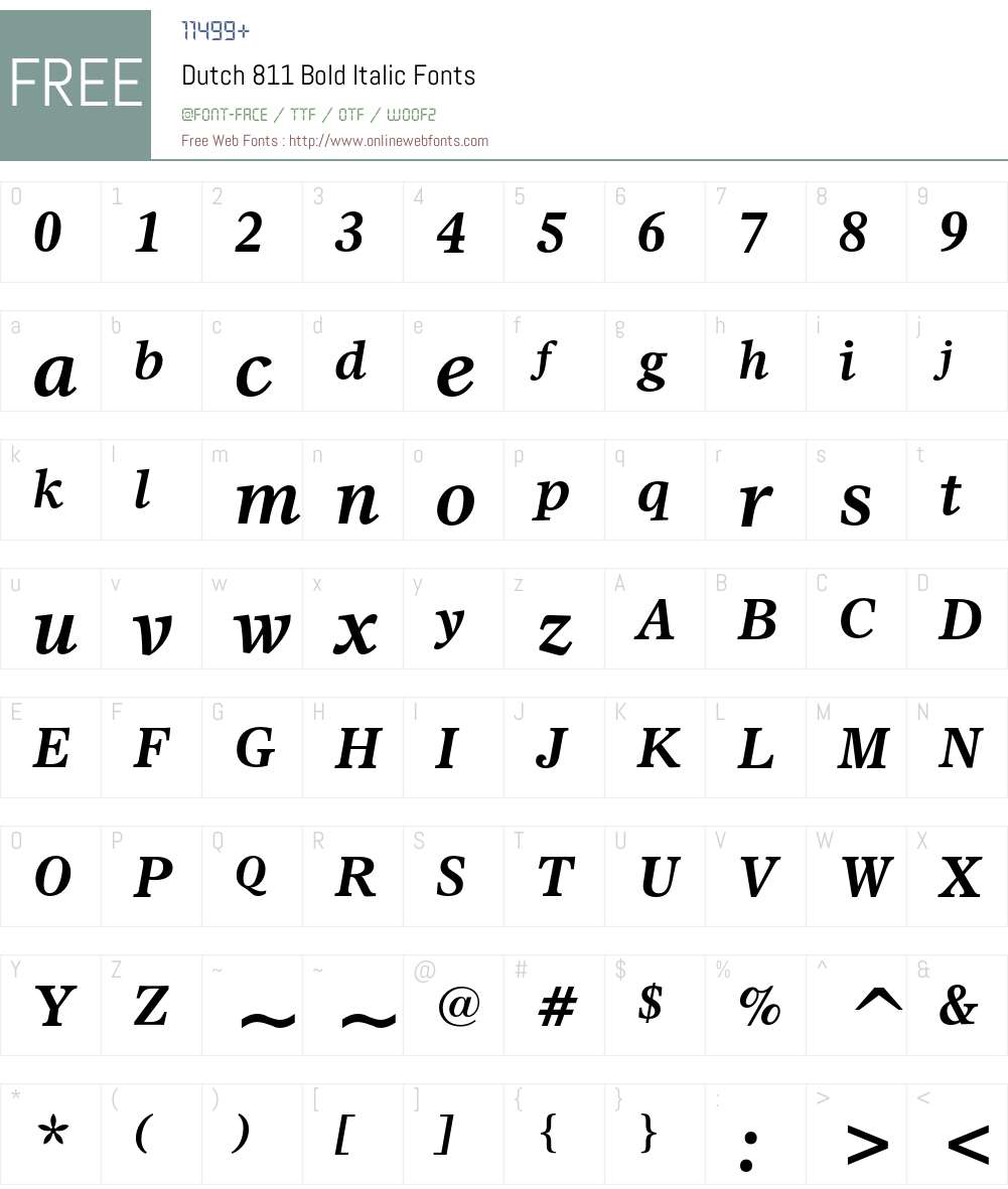Dutch 811 Font Screenshots