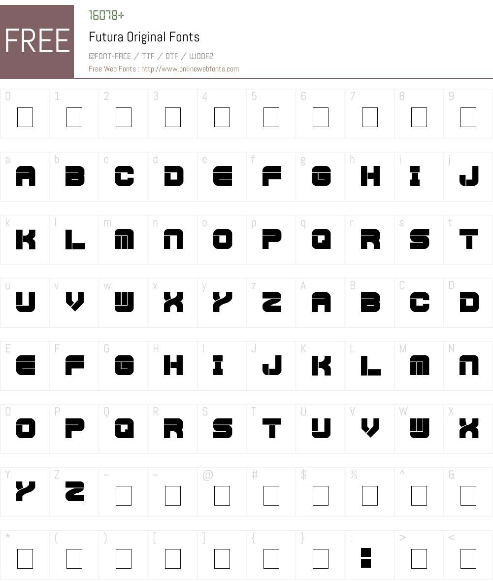 Futura Original Font Screenshots