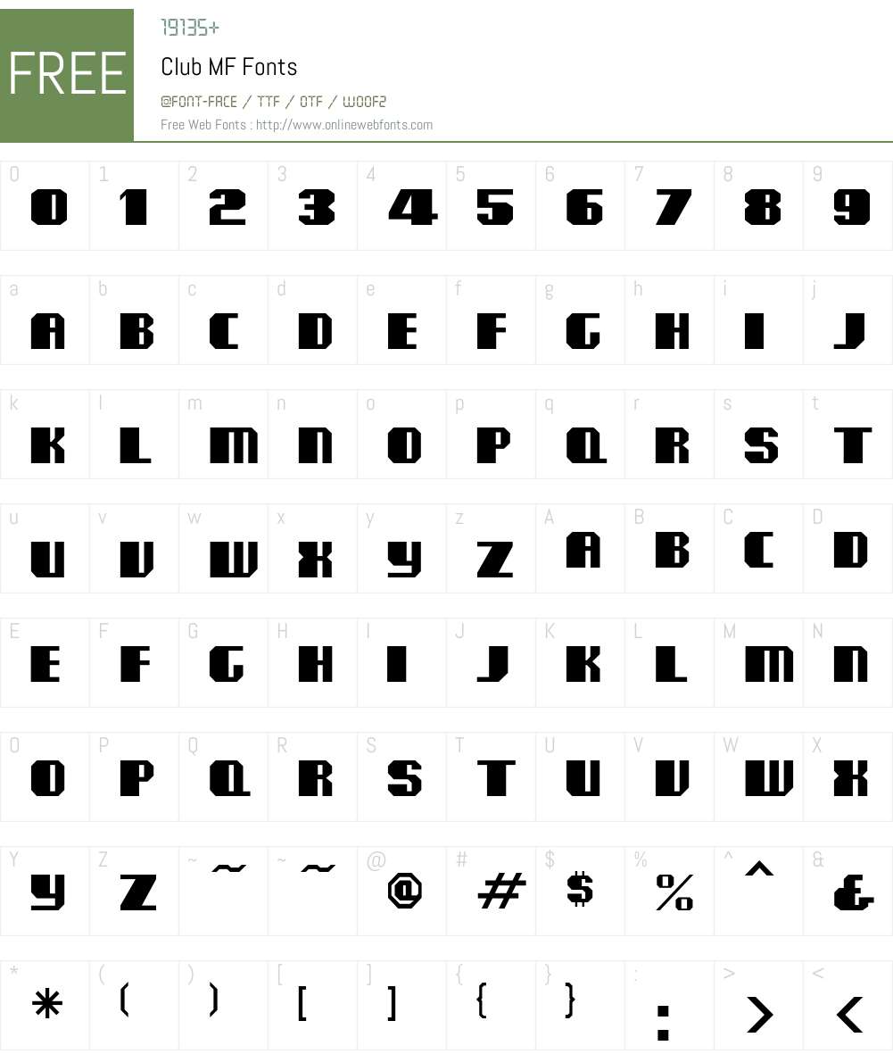 Club MF Font Screenshots