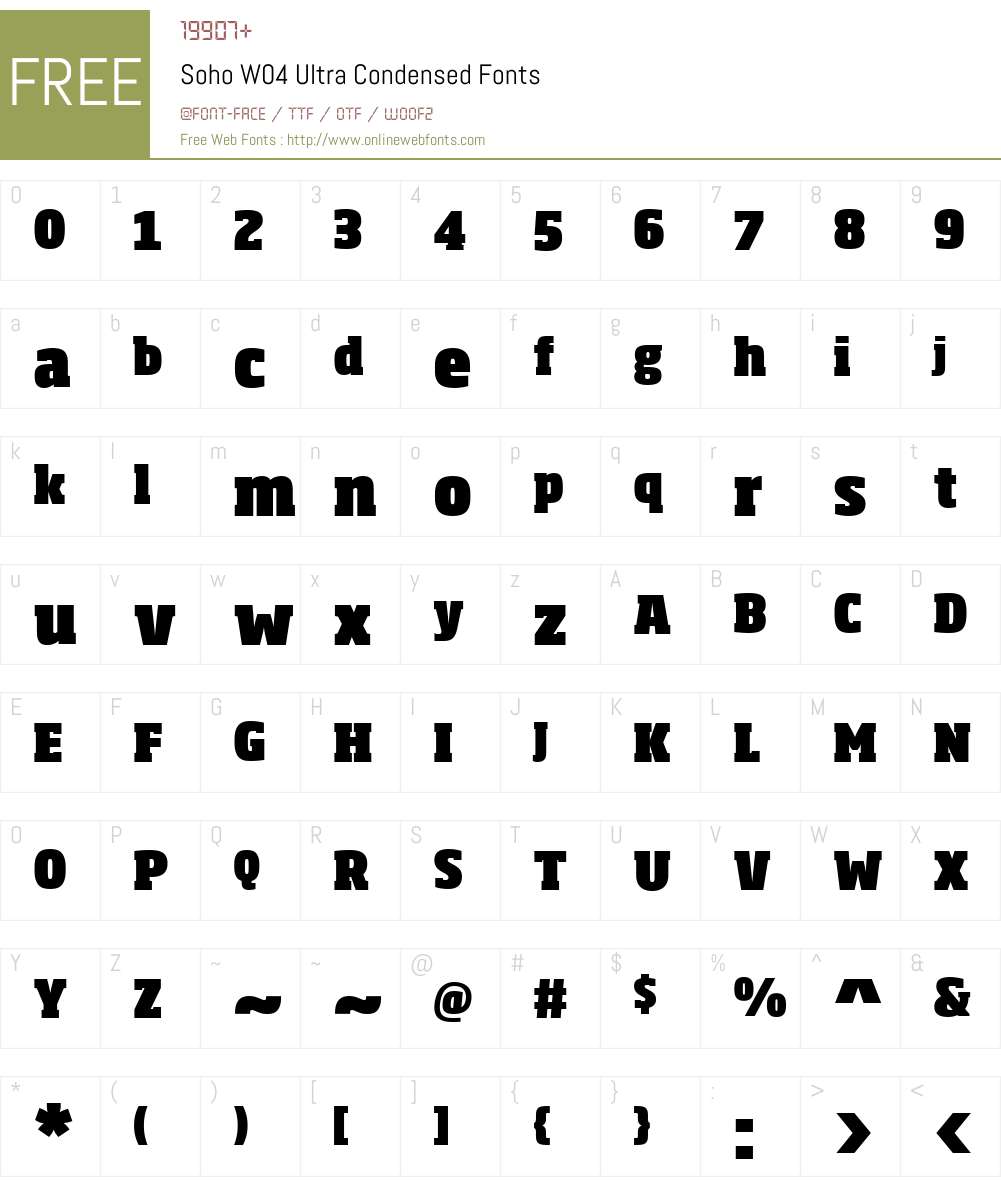 Soho Font Screenshots