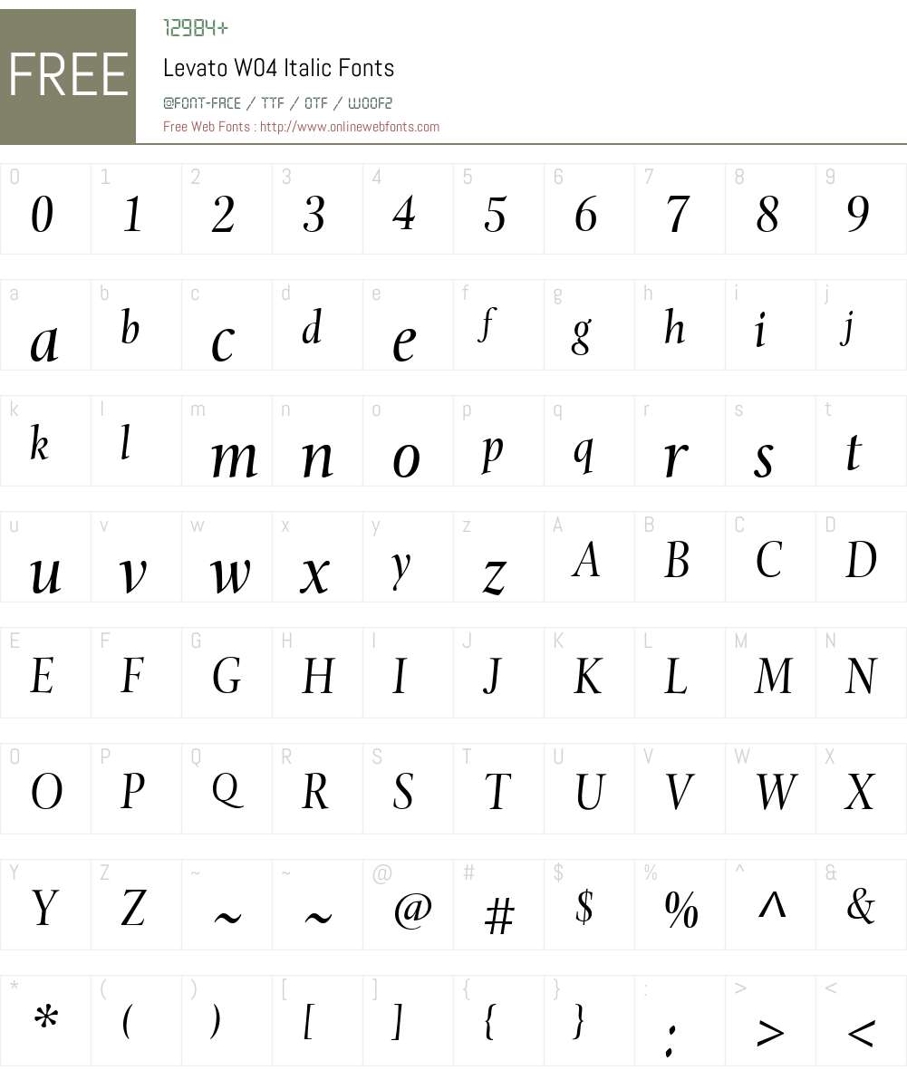 Levato Font Screenshots