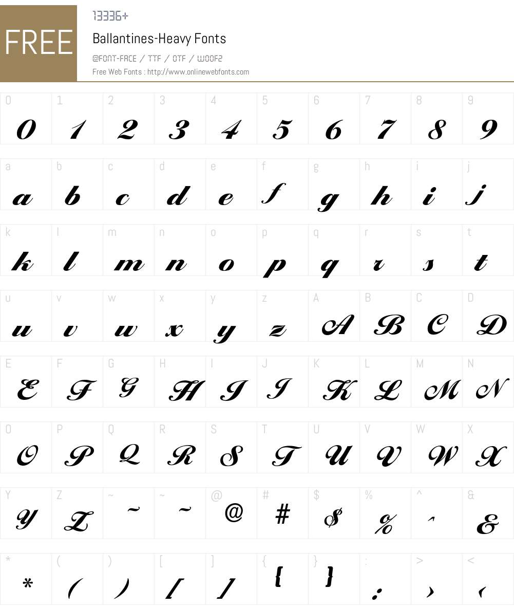 Ballantines-Heavy Font Screenshots
