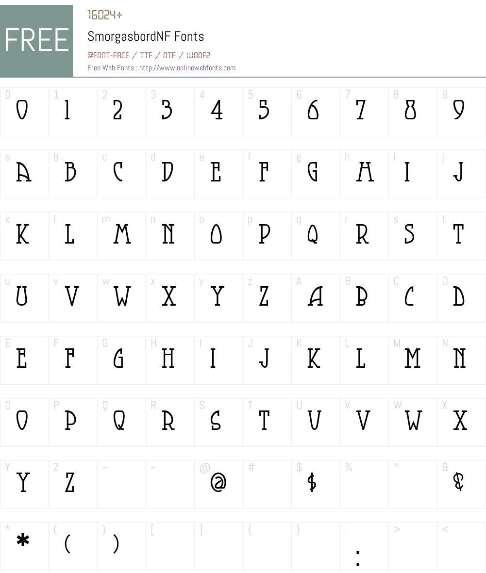 SmorgasbordNF Font Screenshots