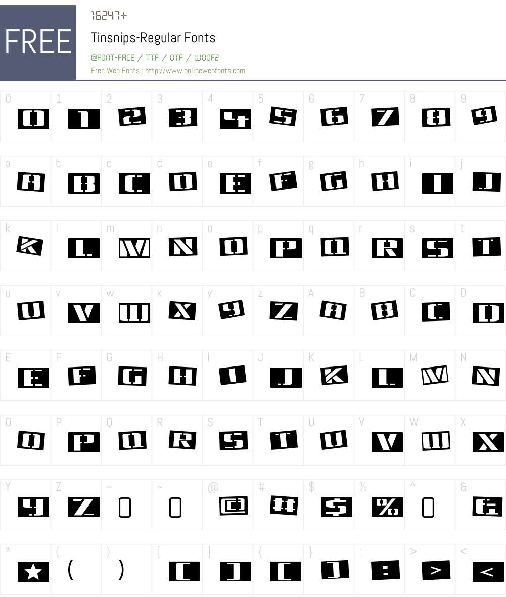 Tinsnips Font Screenshots