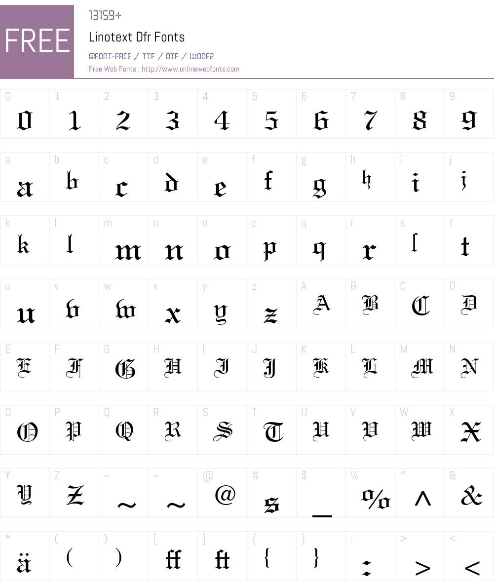 Linotext Font Screenshots