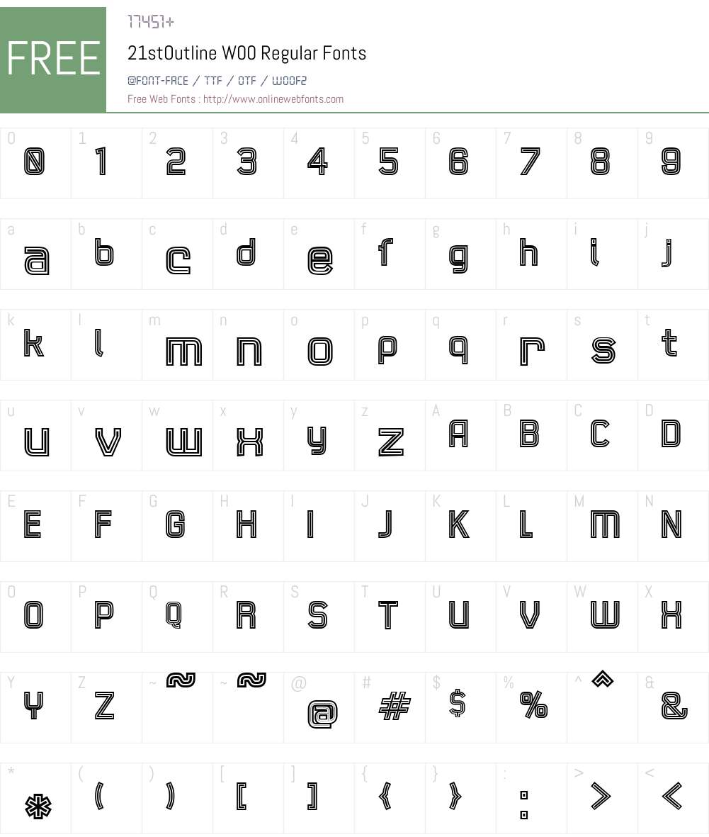 21stOutline Font Screenshots