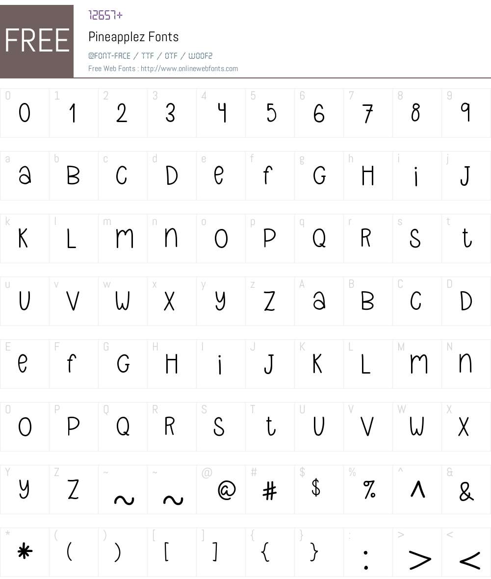 Pineapplez Font Screenshots