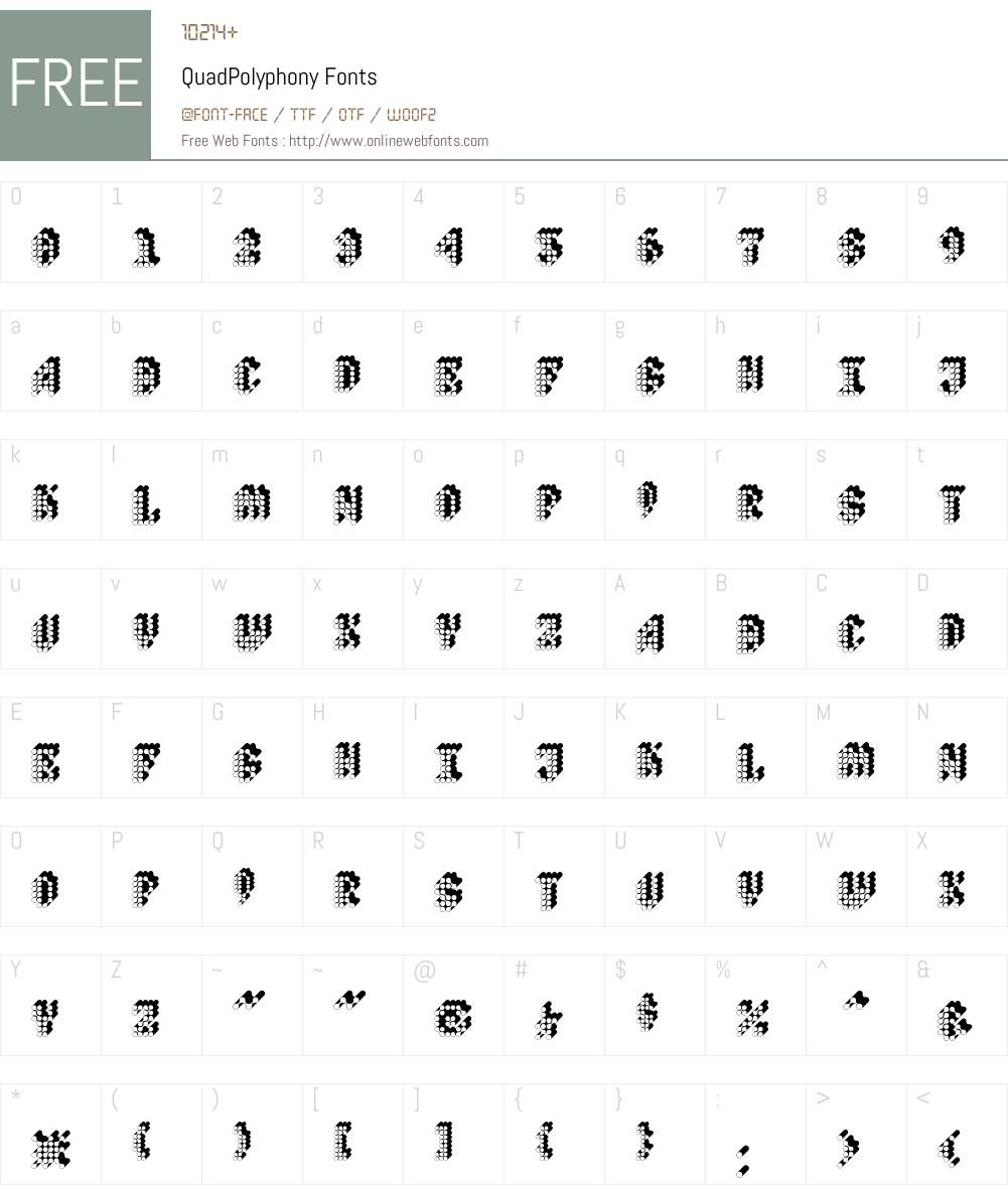 Quad Font Screenshots