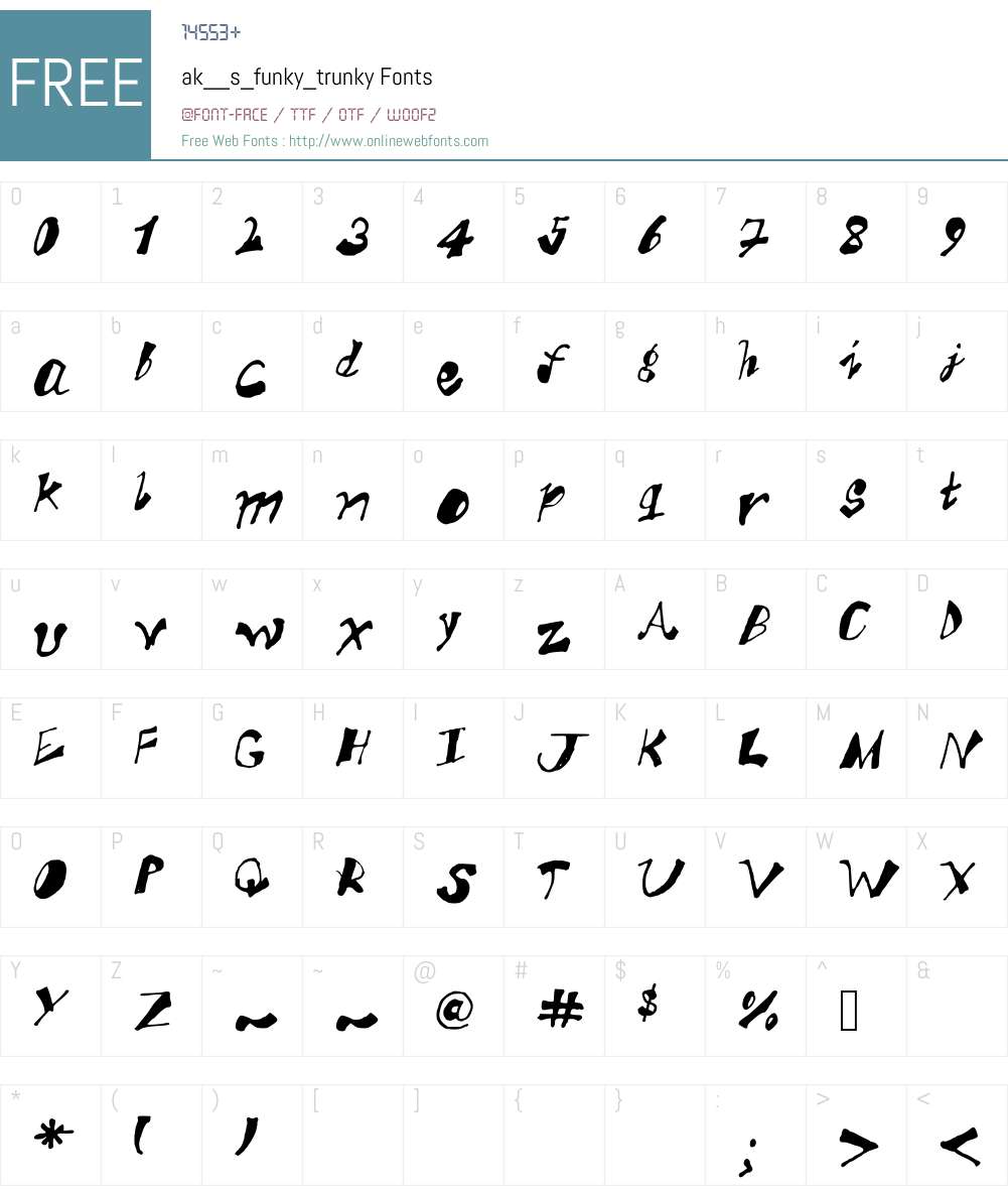 ak__s_funky_trunky Font Screenshots