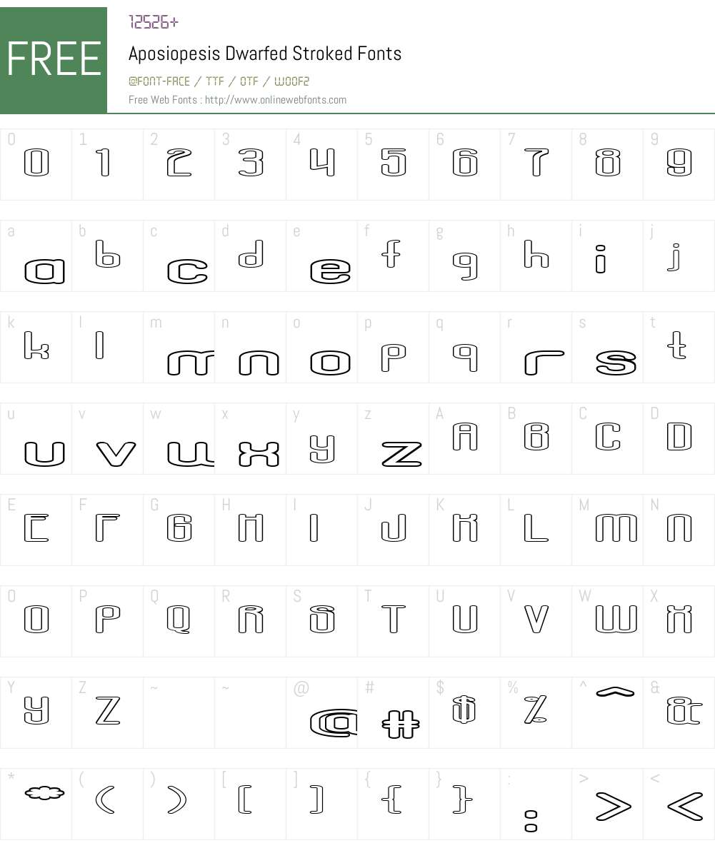 Aposiopesis Dwarfed Stroked Font Screenshots