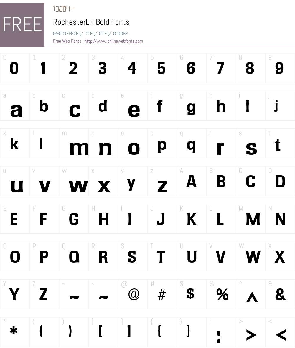 RochesterLH Font Screenshots