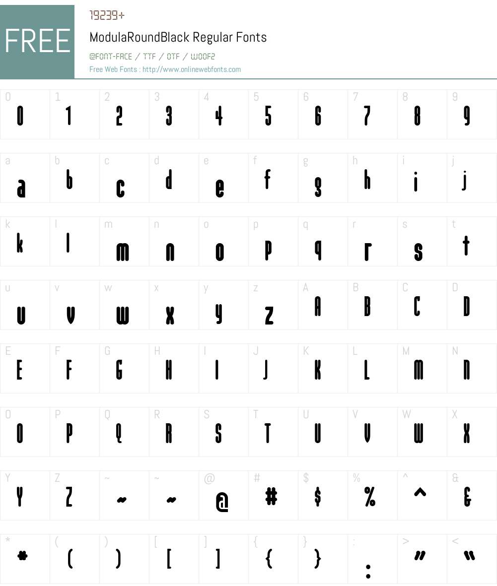 ModulaRoundBlack Font Screenshots