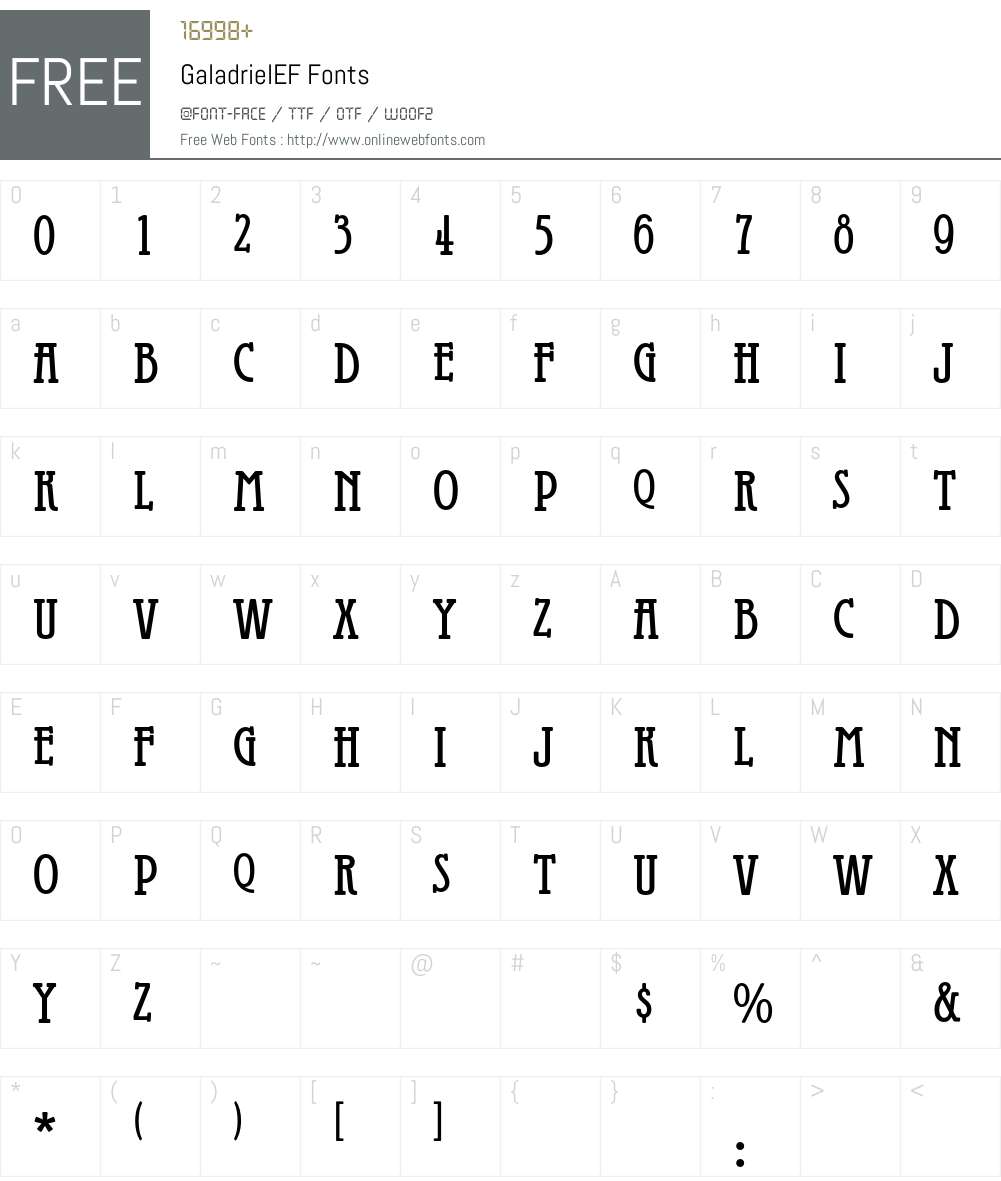 GaladrielEF Font Screenshots