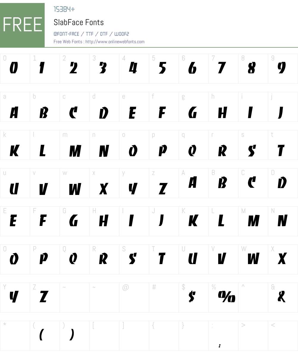 SlabFace Font Screenshots