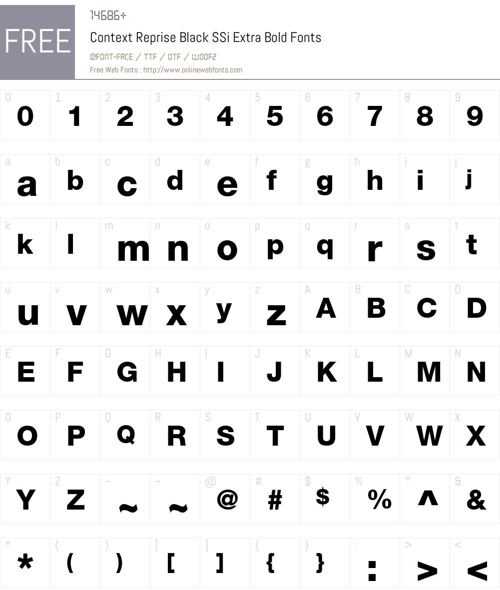 Context Reprise Black SSi Font Screenshots