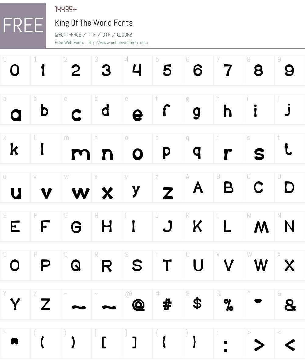 King Of The World Font Screenshots