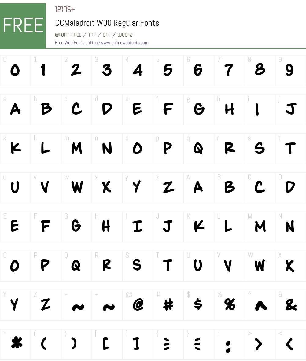 CCMaladroitW00-Regular Font Screenshots