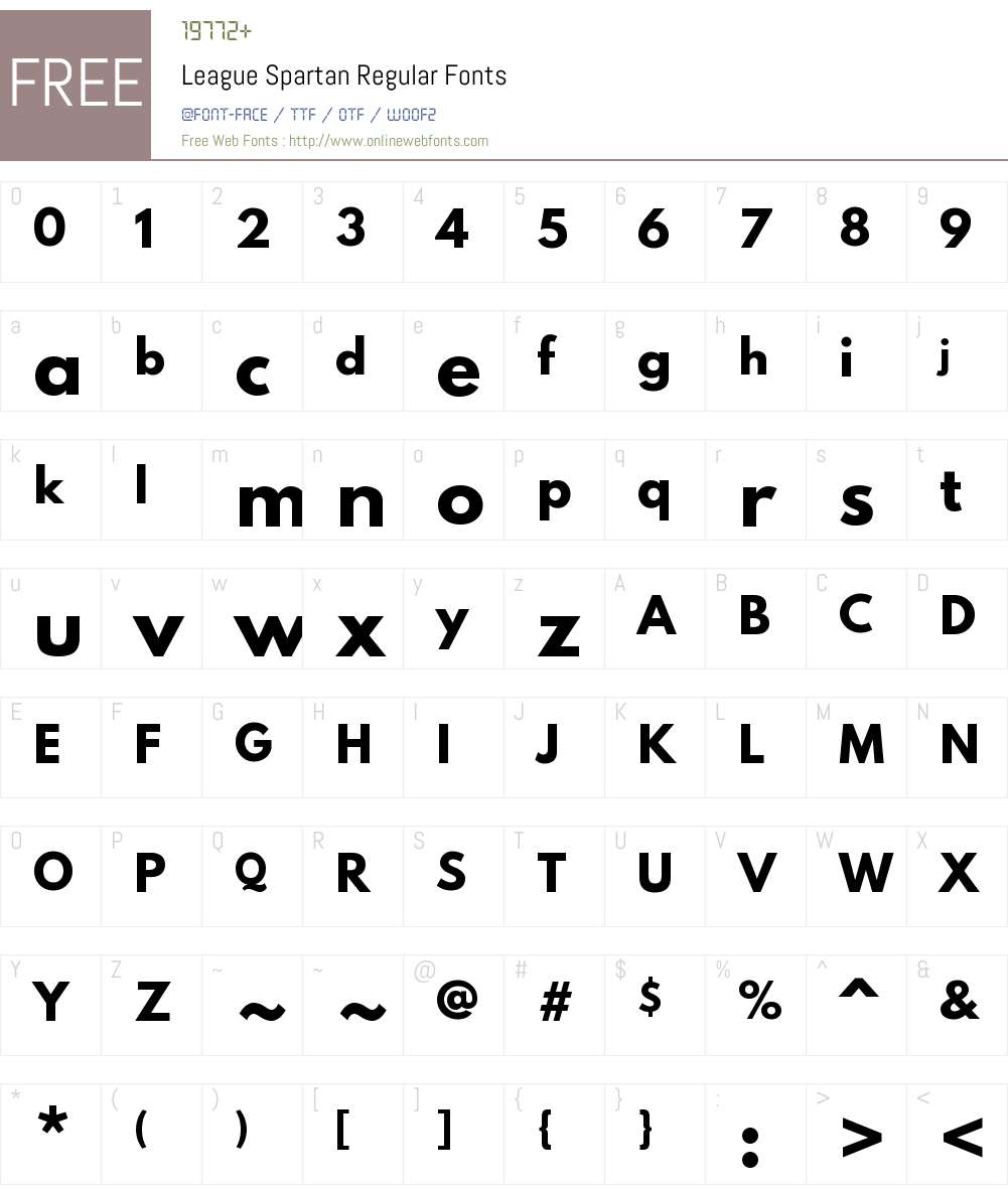 League Spartan Font Screenshots