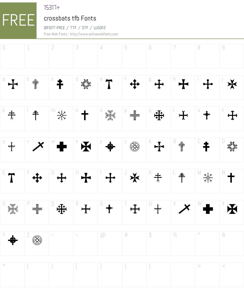 crossbats tfb Font Screenshots
