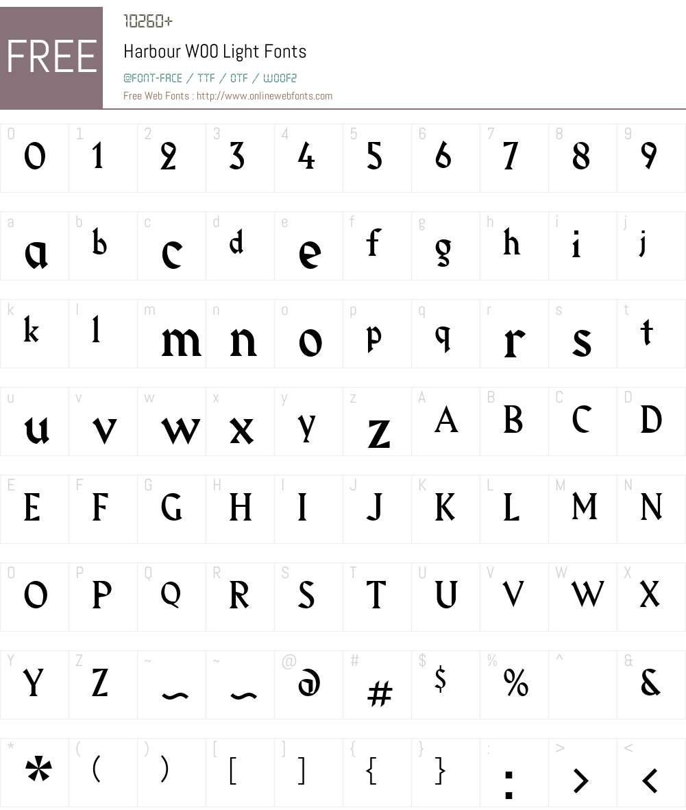 Harbour Font Screenshots