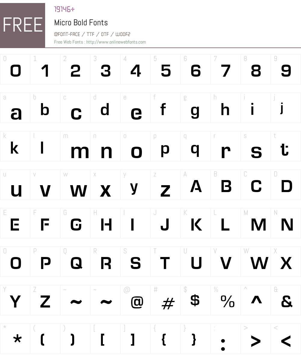 Micro Font Screenshots