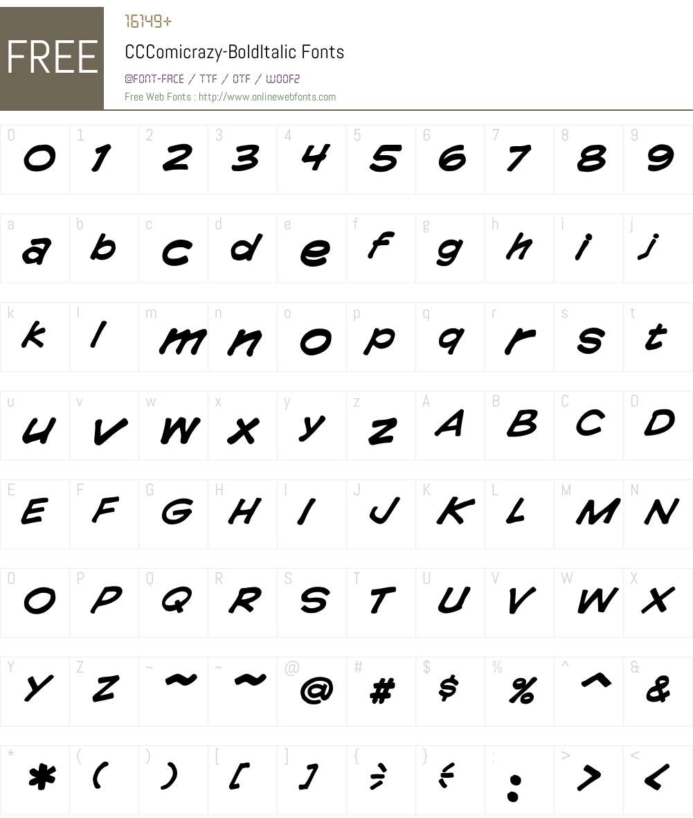 CCComicrazy Font Screenshots