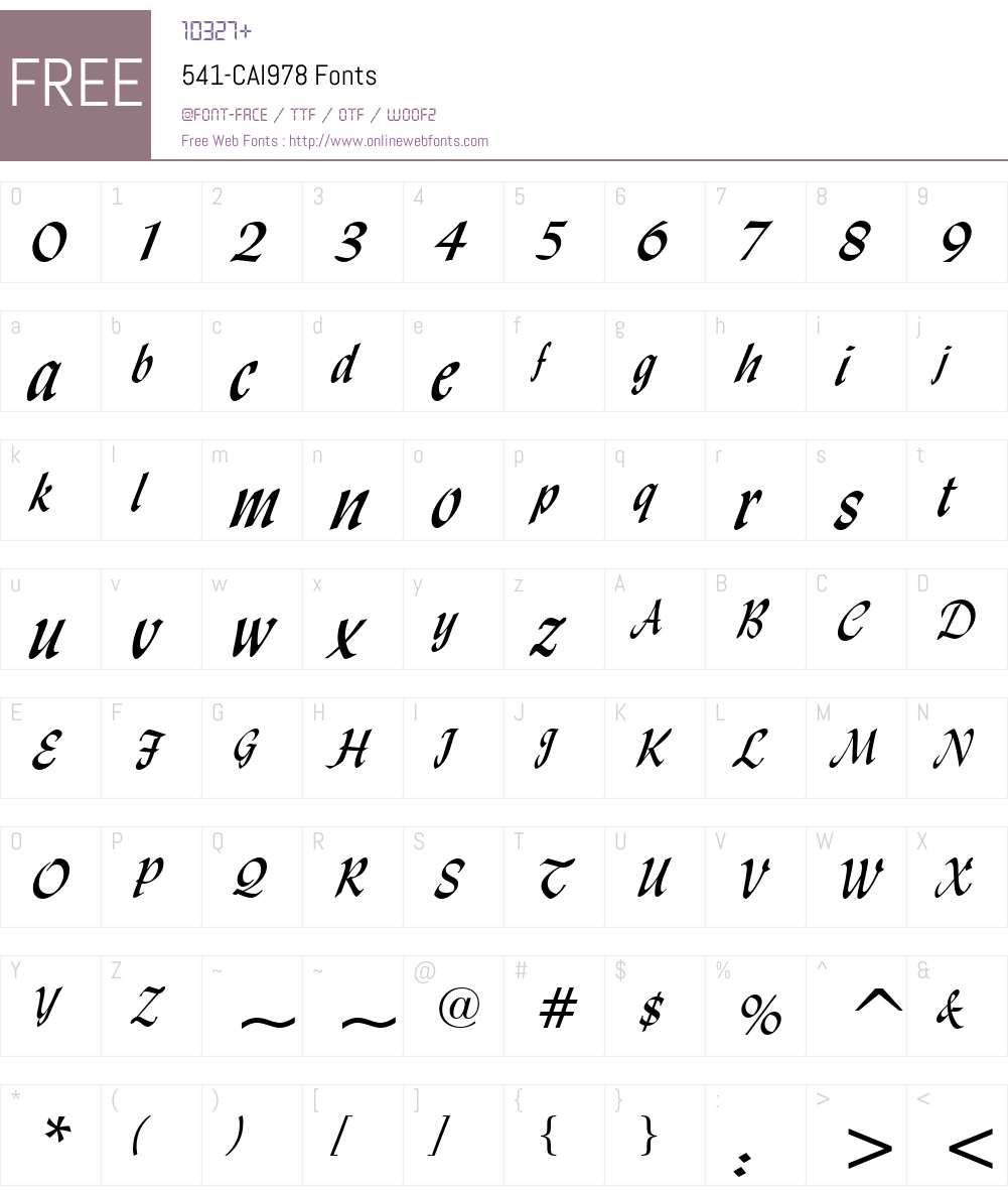 541-CAI978 Font Screenshots