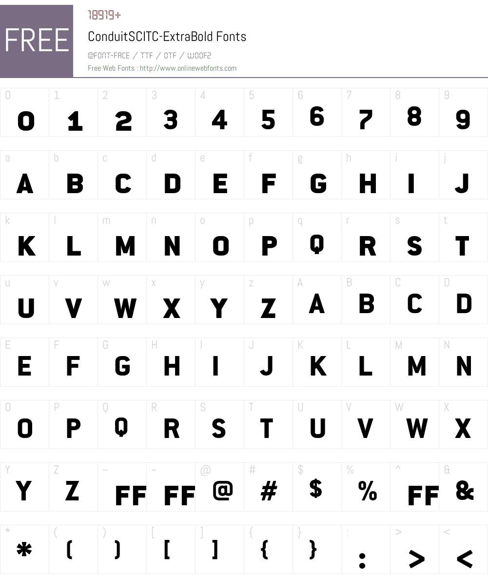 ConduitSCITC Font Screenshots