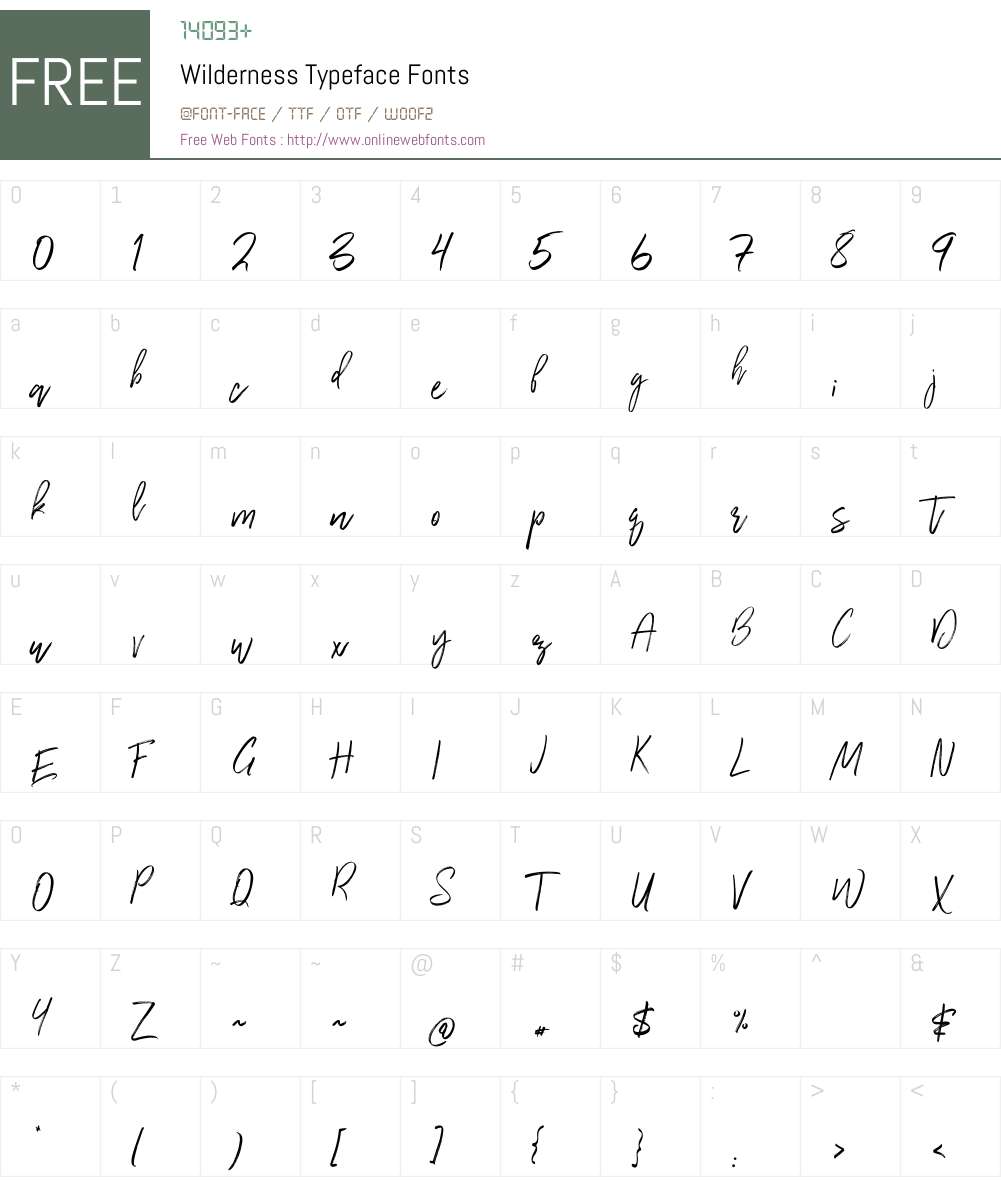 Wilderness Typeface Font Screenshots