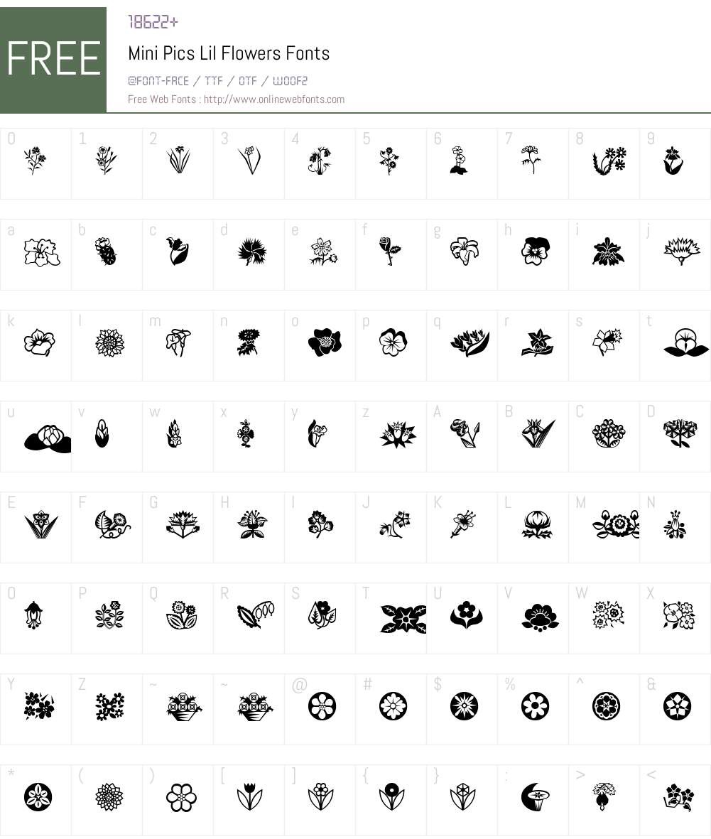 Mini Pics Lil Flowers Font Screenshots