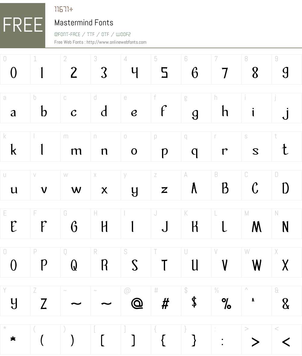 Mastermind Font Screenshots