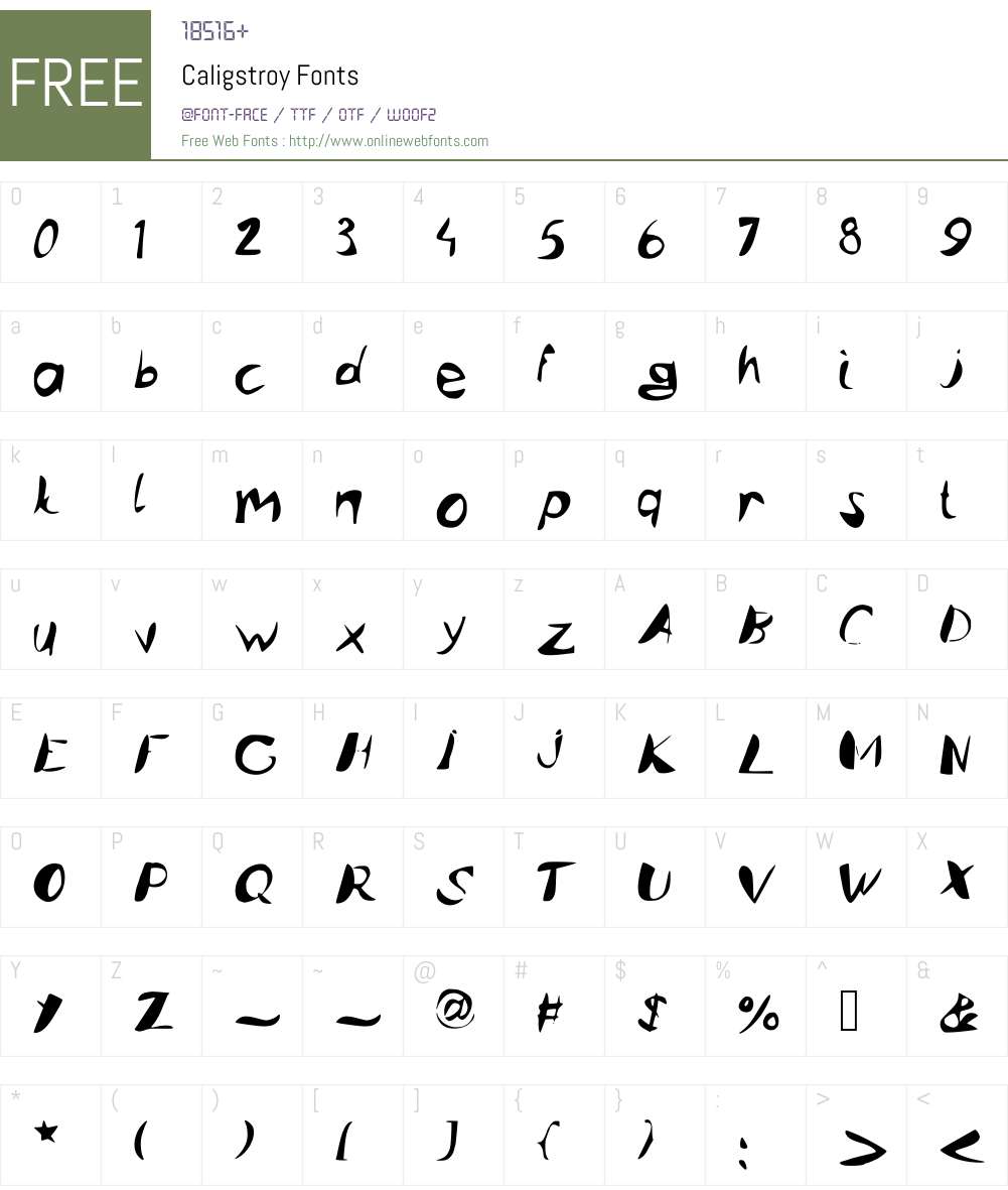 Caligstroy Font Screenshots