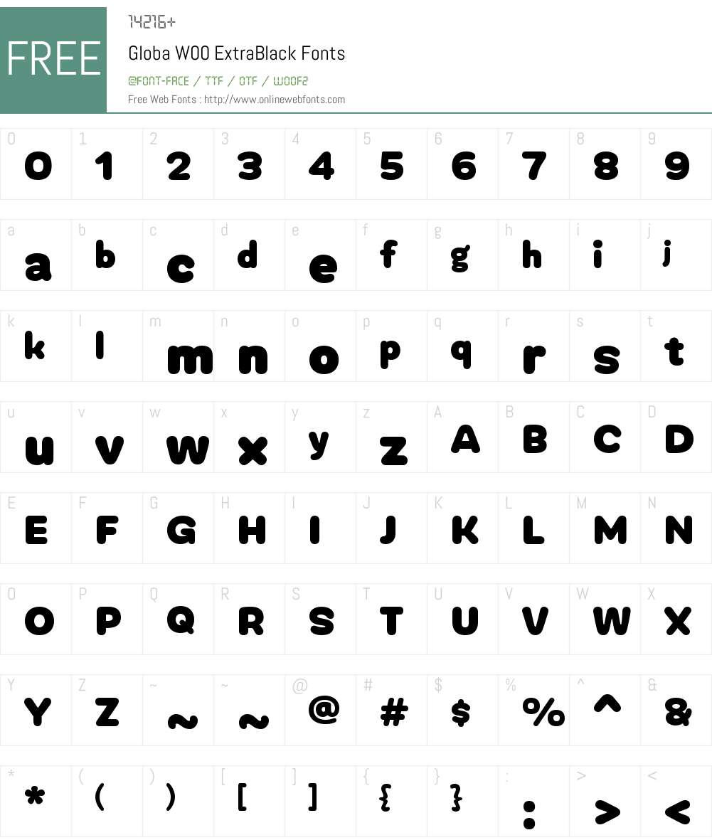 Globa Font Screenshots