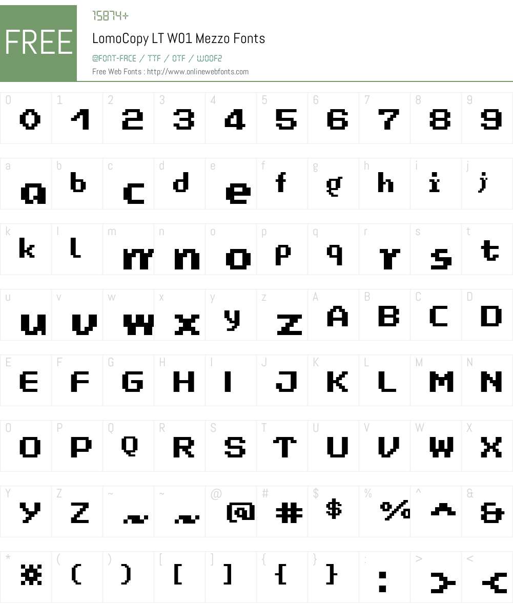 LomoCopyLTW01-Mezzo Font Screenshots