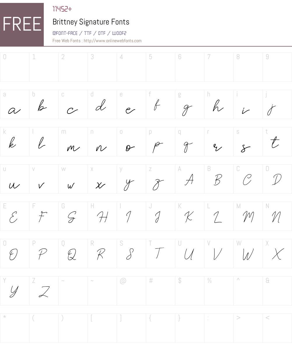 Brittney Signature 1.00;July 26, 2019;FontCreator 11.5.0.2430 32-bit ...