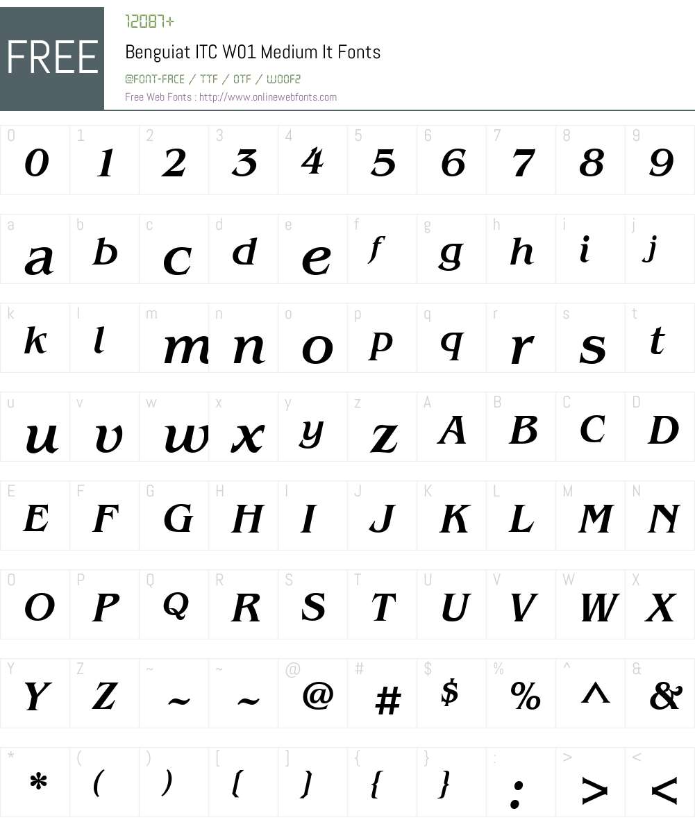 BenguiatITCW01-MediumIt Font Screenshots