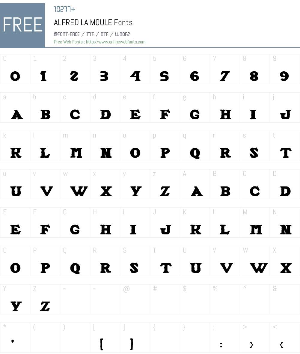 ALFRED LA MOULLE Font Screenshots