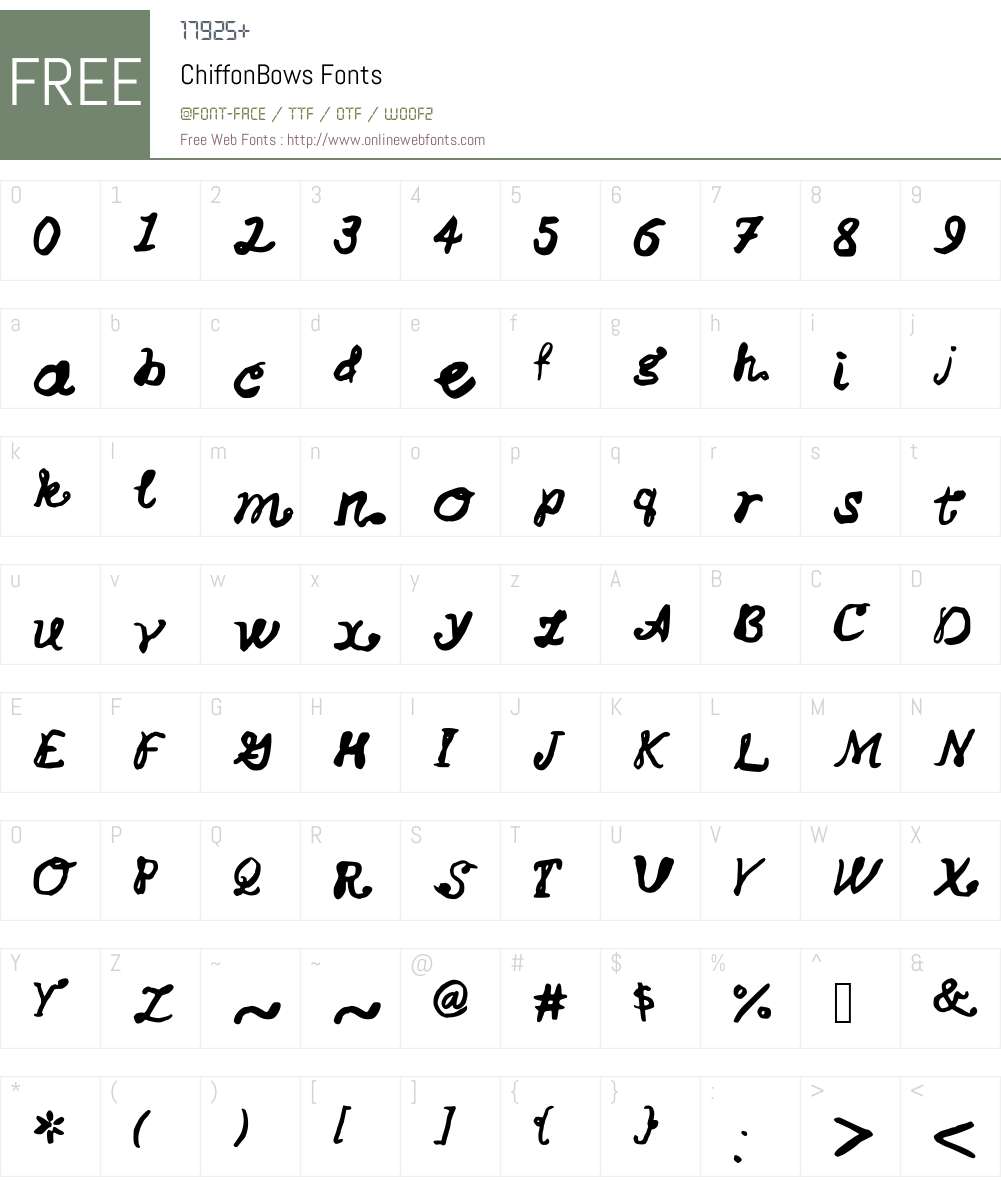 ChiffonBows Font Screenshots