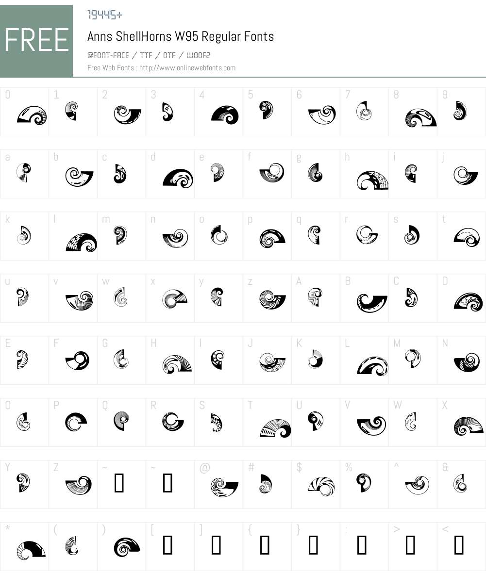 Anns ShellHorns Font Screenshots