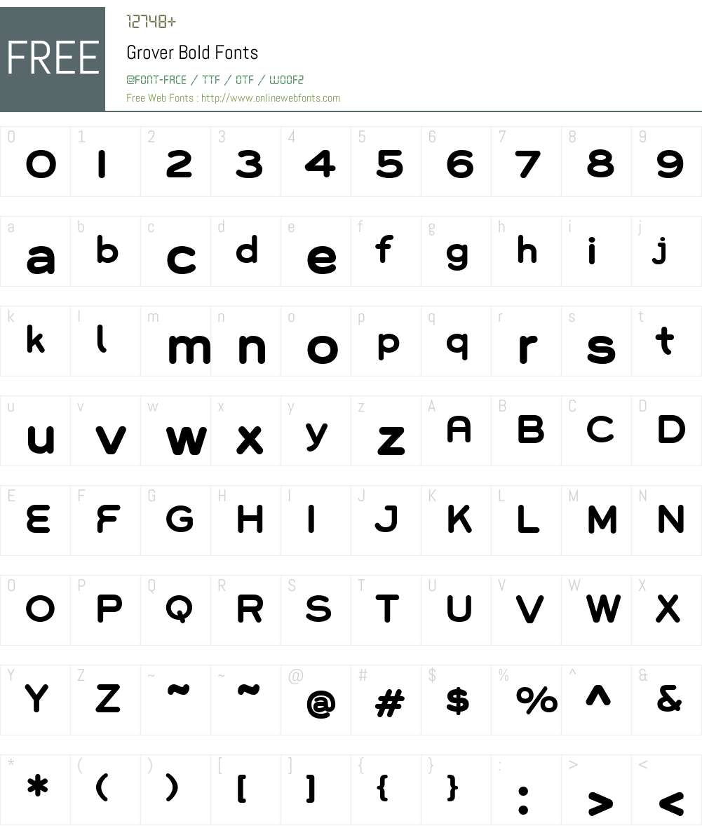 Grover Font Screenshots