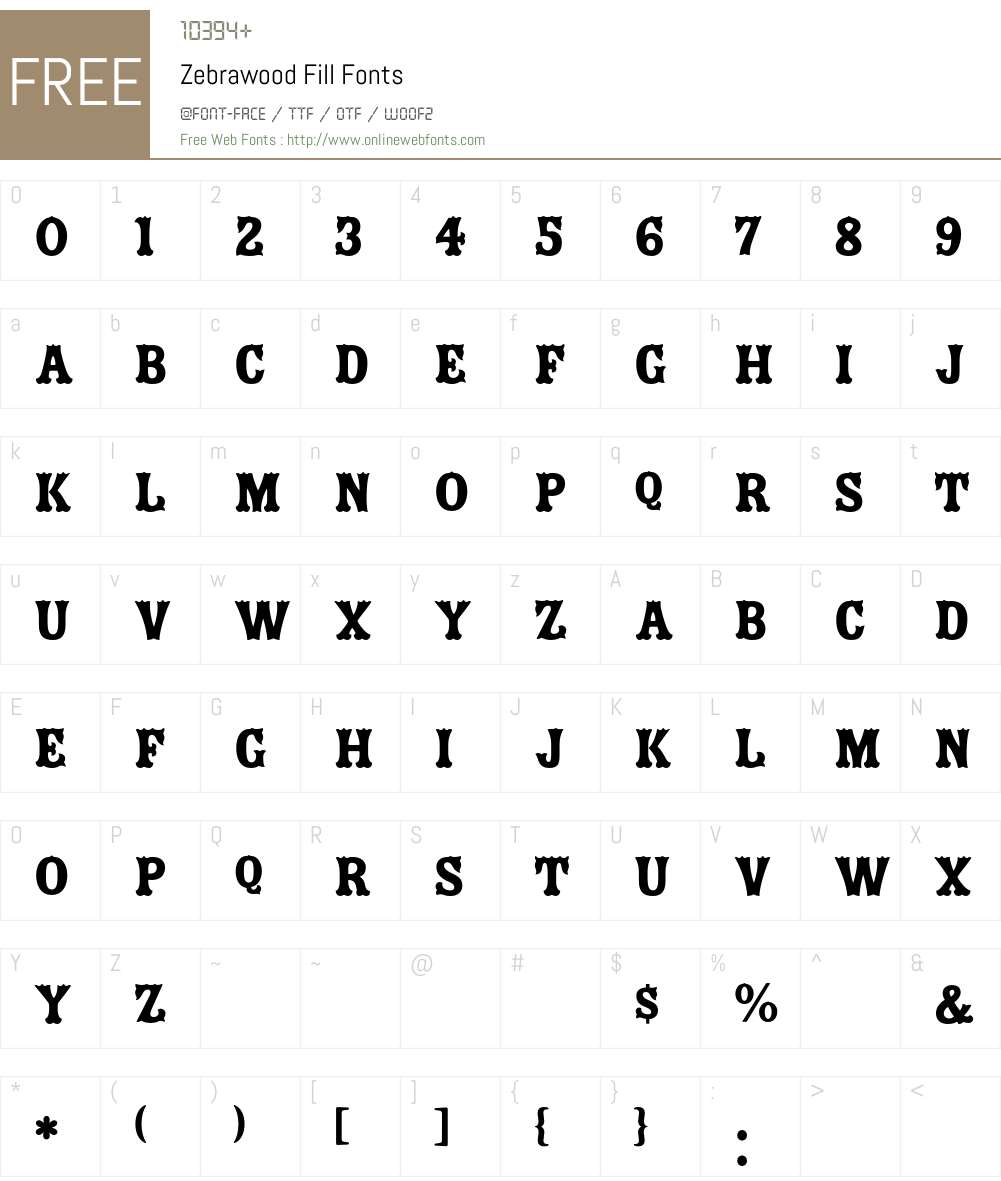 Zebrawood Font Screenshots