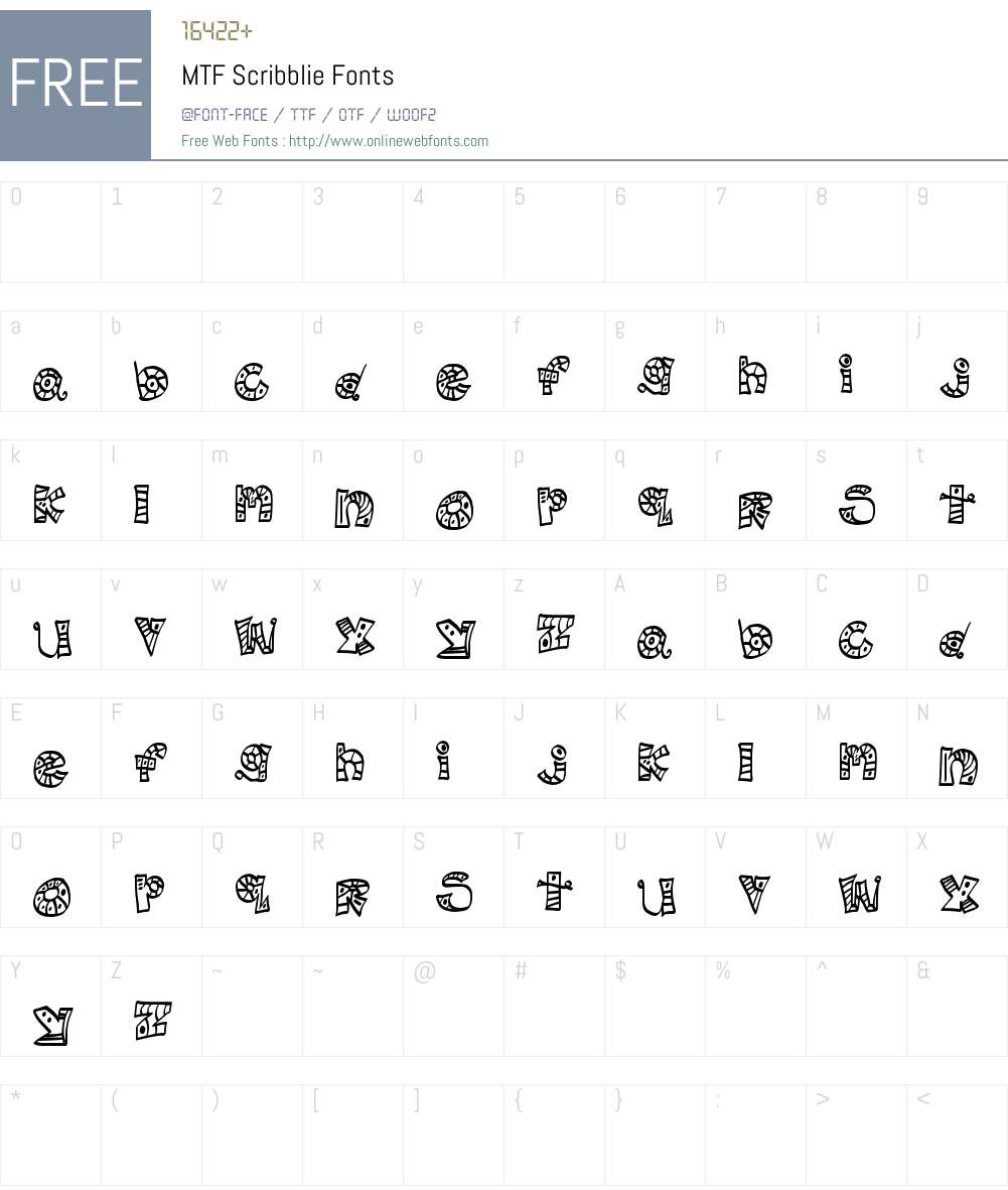 MTF Scribblie Font Screenshots
