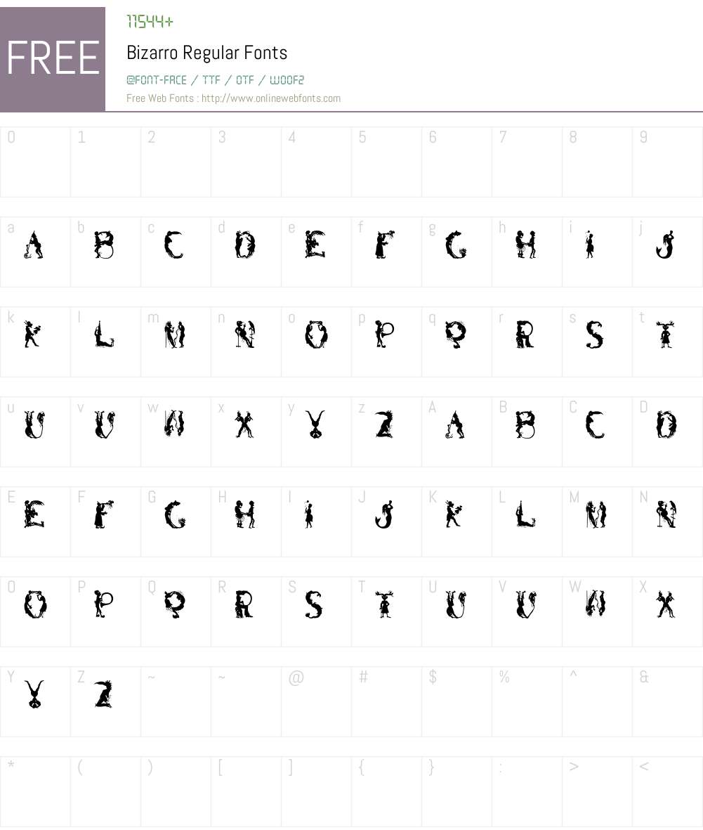 Bizarro Font Screenshots